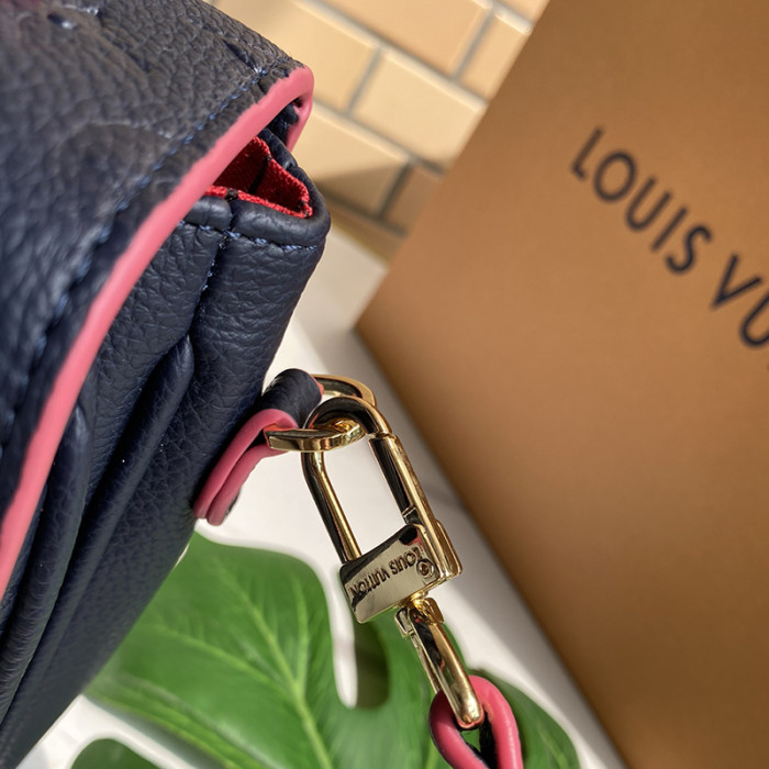 Louis Vuitton Womens Bags Crossbody Bag Pochette Métis Luxury Brand POCHETTE METIS Navy Red Monogram Empreinte Leather M44071