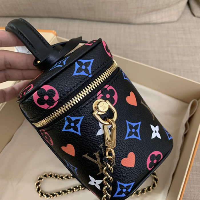 Louis Vuitton Womens Bags Handbags Luxury Brand Black GAME ON VANITY PM Messenger Shoulder Bags with Original Box M57482