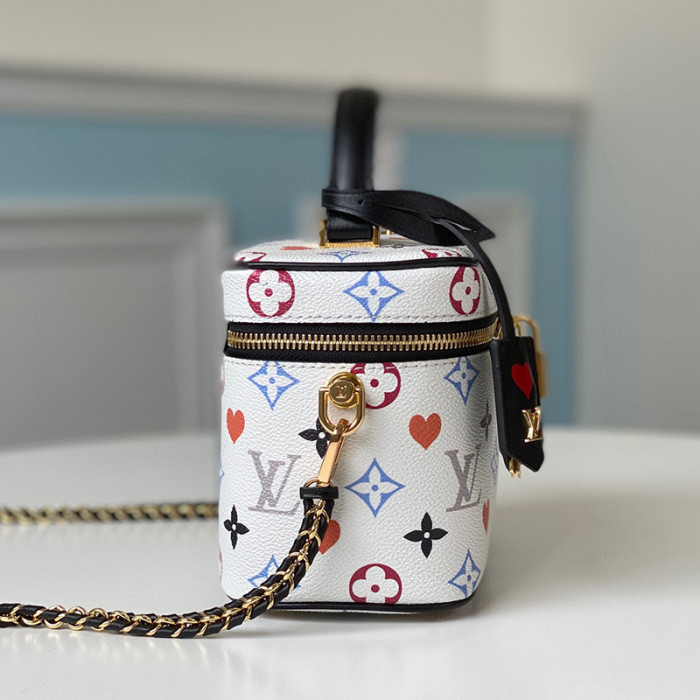 Louis Vuitton Womens Bags Handbags Luxury Brand White GAME ON VANITY PM Messenger Shoulder Bags with Original Box M57458
