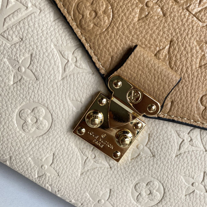 Louis Vuitton Womens Bags Crossbody Bag Pochette Métis Luxury Brand POCHETTE METIS Beige Rose Creme Monogram Empreinte Leather M44300
