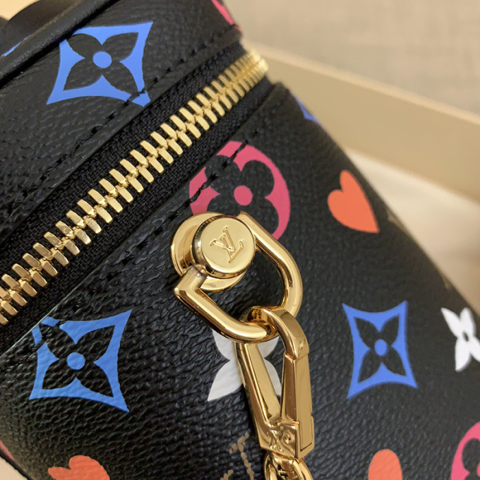Louis Vuitton Womens Bags Handbags Luxury Brand Black GAME ON VANITY PM Messenger Shoulder Bags with Original Box M57482