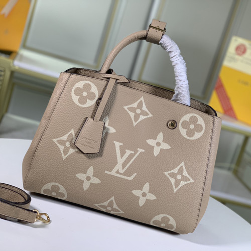 Louis Vuitton Womens Bags Crossbody Bags Luxury Brand MONTAIGNE MM Bicolor Monogram Empreinte Leather with Original Box