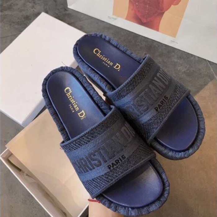 Dior Women Shoes Sandals Slippers Luxury Brand Thick Sole Womens Slippers with Original Box