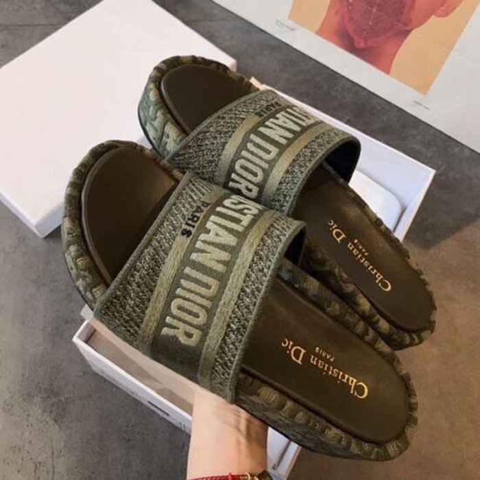 Dior Women Shoes Sandals Slippers Luxury Brand Thick Sole Womens Slippers with Original Box