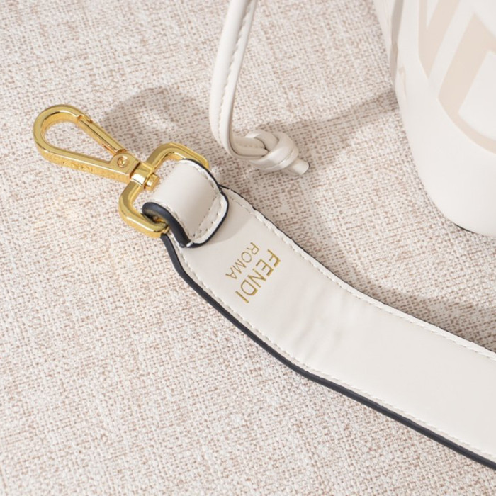 Fendi Womens Bag MON TRESOR White Leather Mini-Bag