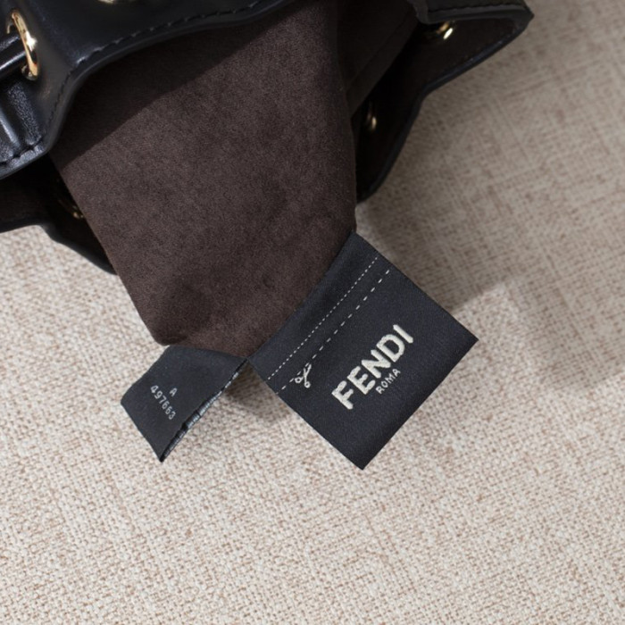 Fendi Womens Bag MON TRESOR Black Leather Mini-Bag
