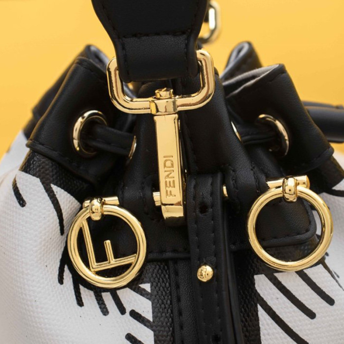 Fendi Womens Bag  MON TRESOR - White Canvas Mini-Bag