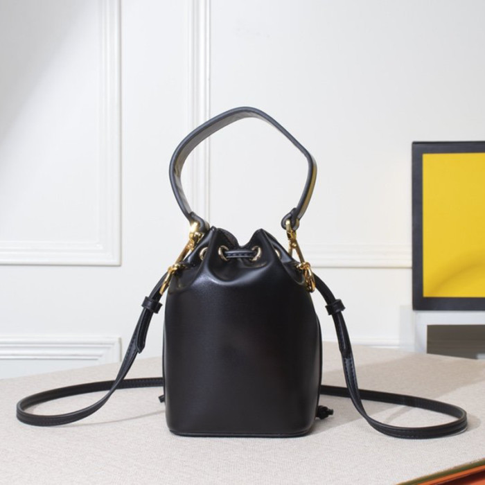Fendi Womens Bag MON TRESOR Black Leather Mini-Bag