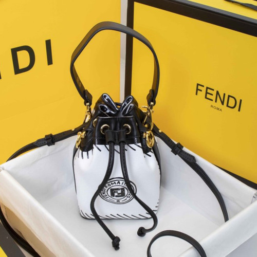 Fendi Womens Bag  MON TRESOR - White Canvas Mini-Bag