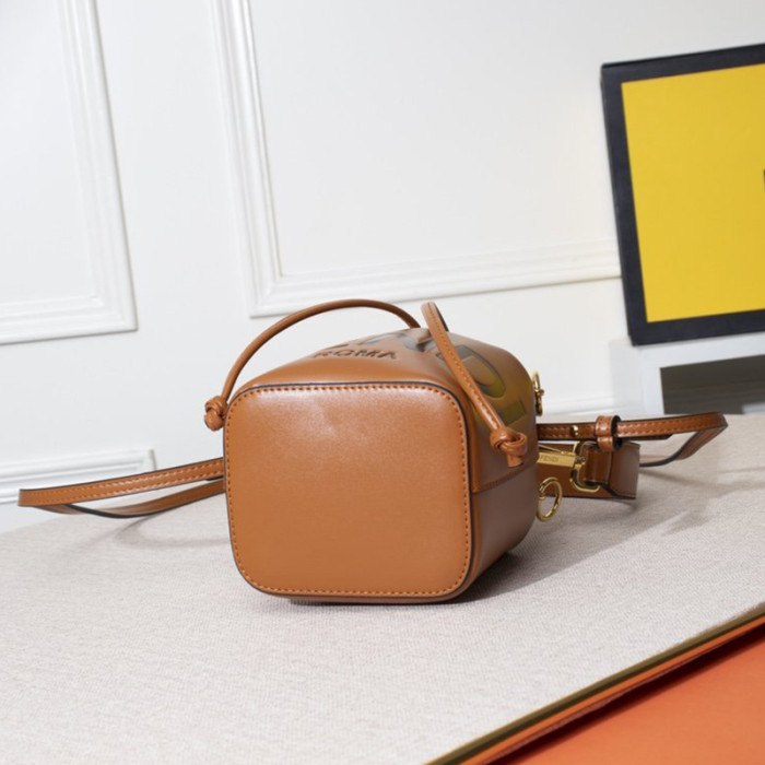 Fendi Womens Bag MON TRESOR Brown Leather Mini-Bag