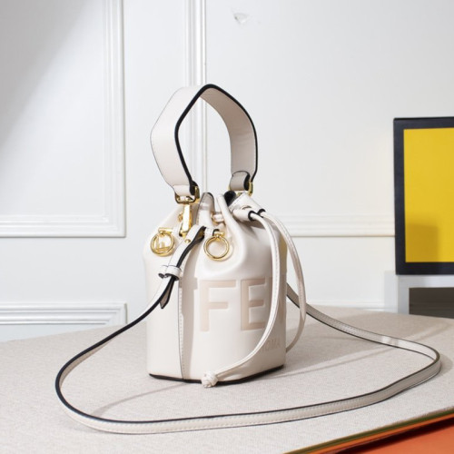 Fendi Womens Bag MON TRESOR White Leather Mini-Bag