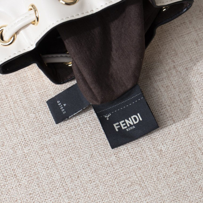 Fendi Womens Bag MON TRESOR White Leather Mini-Bag