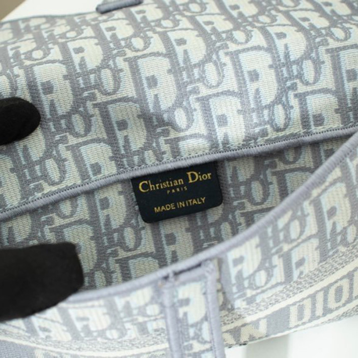 Dior Womens Bags SADDLE SLIM POUCH Gray Dior Oblique Embroidery S5647CRIW_M932 with Original Box