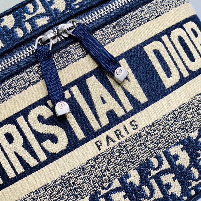 Dior Womens Bags DIORTRAVEL VANITY CASE Blue Dior Oblique Jacquard