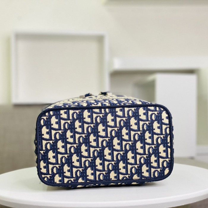 Dior Womens Bags DIORTRAVEL VANITY CASE Blue Dior Oblique Jacquard