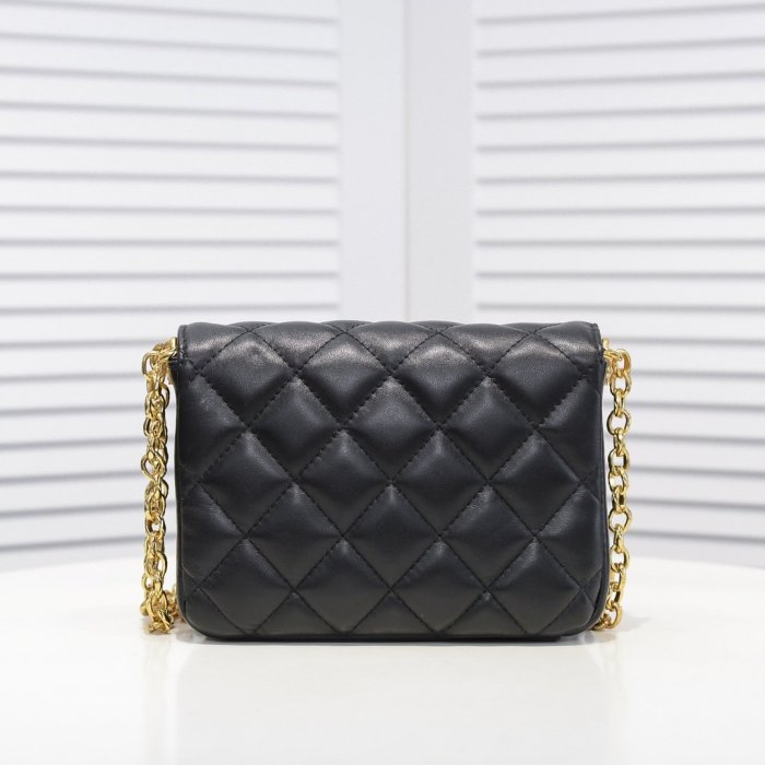 Chanel Womens Bags Flap Bag Lambskin & Gold-Tone Metal Black