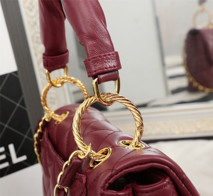 Chanel Womens Bags Shoulder Bag Small Flap Bag with Top Handle