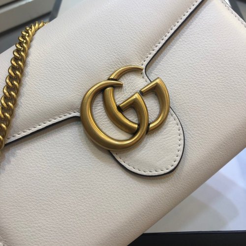 Gucci Womens Bag Leather Shoulder Bag with Double G