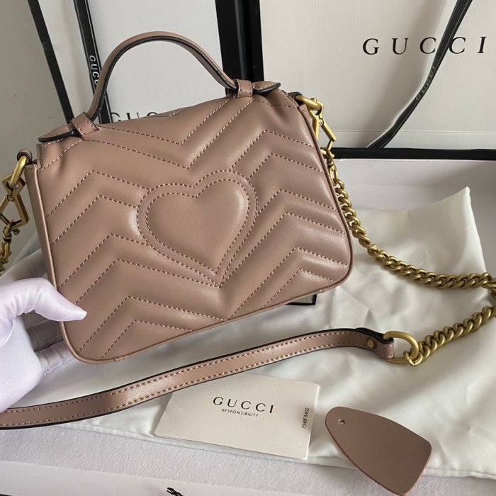 Gucci Womens Bag GG Marmont Mini Top Handle Bag ‎547260 DTDIT 5729