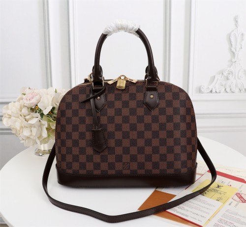 Louis Vuitton Womens Bags Handbags Luxury Brand Fashion Type ALMA PM Damier Ebene Canvas Leather Women Bags N53151