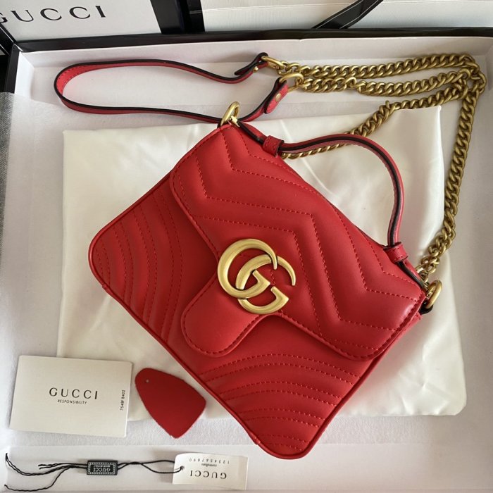 Gucci Womens Bag GG Marmont Mini Top Handle Bag ‎547260 DTDIT 6433