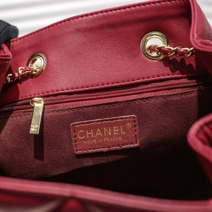 Chanel Womens Bags Drawstring Chain Bucket Bag