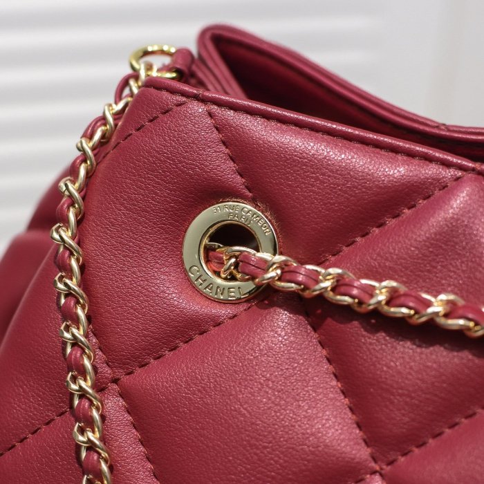 Chanel Womens Bags Drawstring Chain Bucket Bag