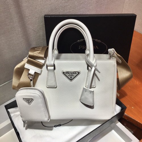 Prada Womens Bag Leather Shoulder Bag Top Handle Totes