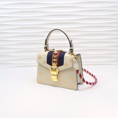 Gucci Womens Bag Sylvie Bee Star Mini Leather Bag ‎470270 DJ2SG 8963