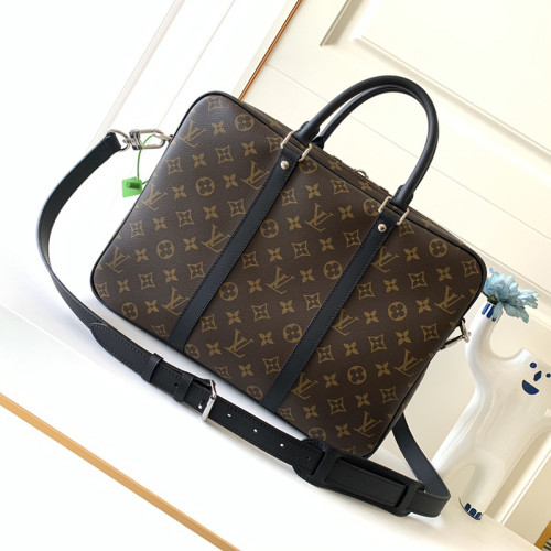 Louis Vuitton Mens Bags Handbags Luxury Brand Fashion Type PORTE-DOCUMENTS VOYAGE PM Monogram Macassar Canvas M52005
