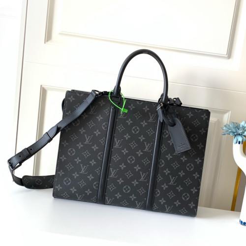 Louis Vuitton Mens Bags Handbags Luxury Brand Fashion Type SAC PLAT HORIZONTAL ZIPPE Monogram Eclipse M45265