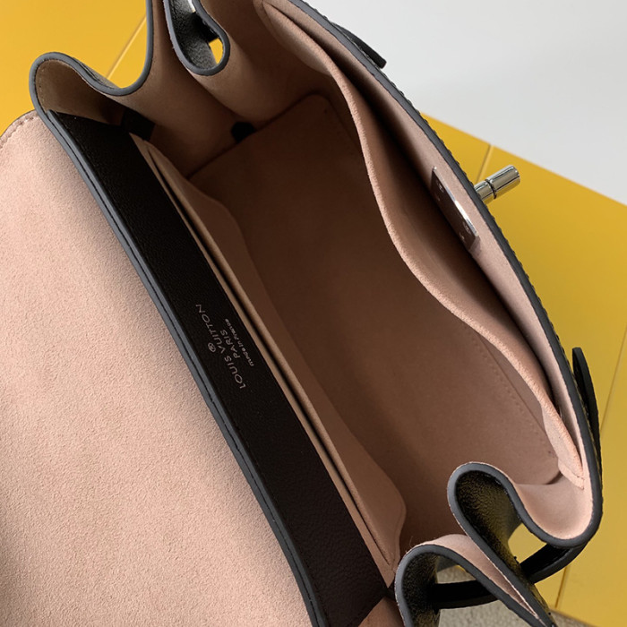 Louis Vuitton Womens Bag LOCKME EVER BB Black Leather Luxury Brand Shoulder Bags for Women with Original Box