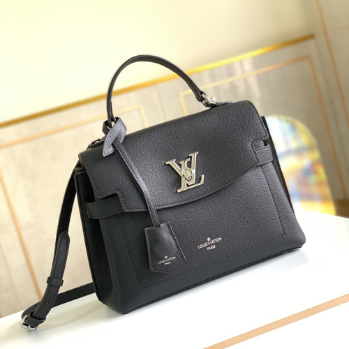 Louis Vuitton Womens Bag LOCKME EVER BB Black Leather Luxury Brand Shoulder Bags for Women with Original Box