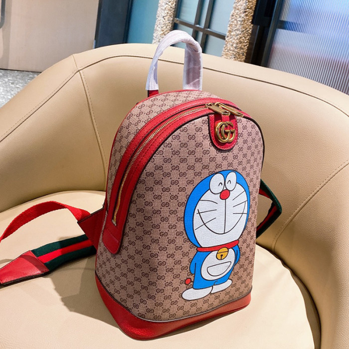 Gucci Womens Fashion Backpacks Luxury Brand Gucci Doraemon x Gucci small backpack 647816 2VOAG 8595