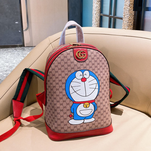Gucci Womens Fashion Backpacks Luxury Brand Gucci Doraemon x Gucci small backpack 647816 2VOAG 8595