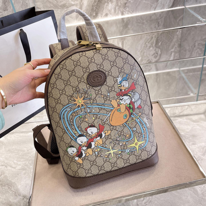 Gucci Womens Fashion Backpacks Luxury Brand Gucci Disney x Gucci Donald Duck small backpack 552884 2N2AT 8683