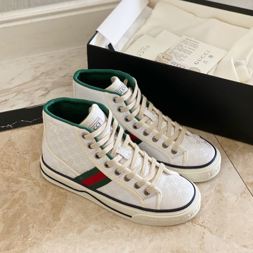 Gucci Mens Shoes Luxury Brand Men's Gucci Tennis 1977 High Top Sneaker  ‎625807 99WM0 9074 with Original Box