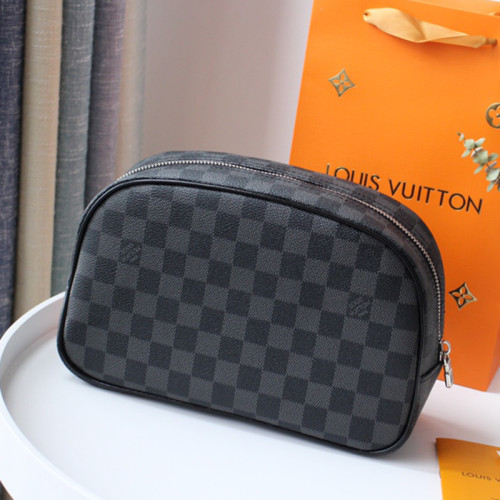 Louis Vuitton Womens Bags Clutch Leather Luxury Brand TOILETRY BAG 25 Monogram Canvas with Original Box