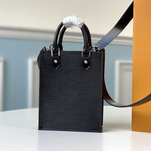 Louis Vuitton Womens Bags Handbags Leather Luxury Brand PETIT SAC PLAT Black Epi Leather with Original Box M69441