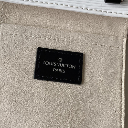 Louis Vuitton Womens Bags Handbags Leather Luxury Brand PETIT SAC PLAT Black White Epi Leather with Original Box