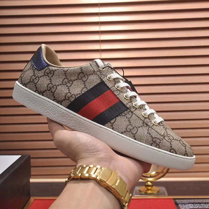 Gucci Mens Shoes Sneakers Luxury Brand Men's Ace GG Supreme sneaker with Original Box