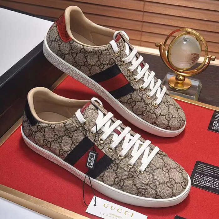 Gucci Mens Shoes Sneakers Luxury Brand Men's Ace GG Supreme sneaker with Original Box