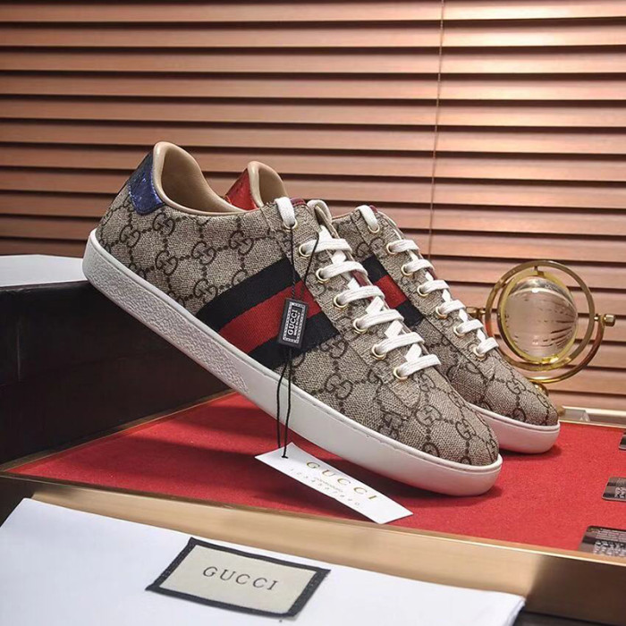 Gucci Mens Shoes Sneakers Luxury Brand Men's Ace GG Supreme sneaker with Original Box