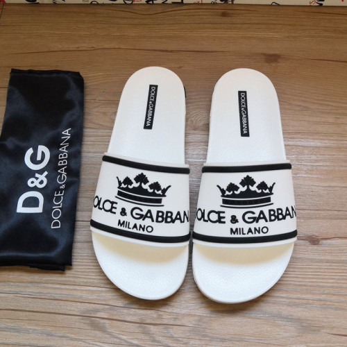 Dolce&Gabbana Womens Mens Shoes Sandals Milano Slides In Rubber And Calfskin Luxury Sandals Beach Wear with Original Box Slippers