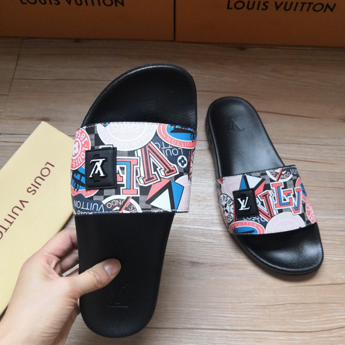 Louis Vuitton Womens Mens Shoes Slippers Sandals Flip Flop Luxury Brand WATERFRONT MULE with Original Box
