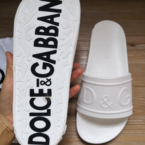 Dolce&Gabbana Womens Mens Shoes Sandals Milano Slides In Rubber And Calfskin Luxury Sandals Beach Wear with Original Box Slippers