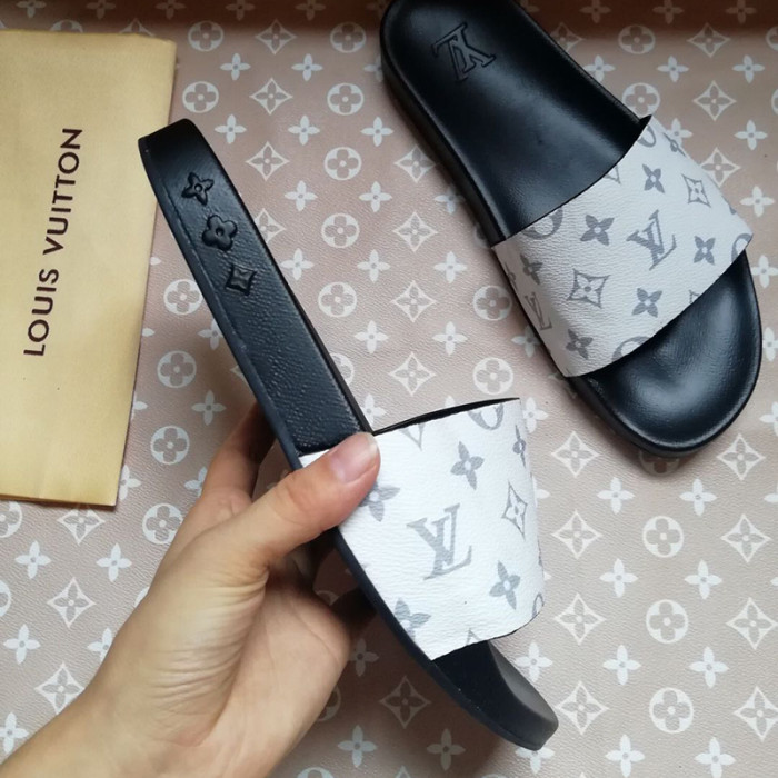 Louis Vuitton Womens Mens Shoes Slippers Sandals Flip Flop Luxury Brand WATERFRONT MULE with Original Box