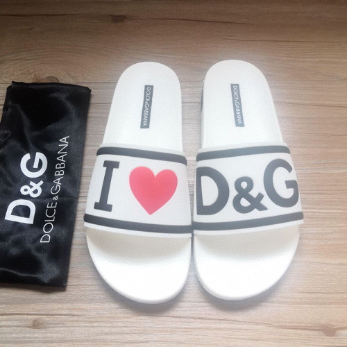 Dolce&Gabbana Womens Mens Shoes Sandals Milano Slides In Rubber And Calfskin Luxury Sandals Beach Wear with Original Box Slippers