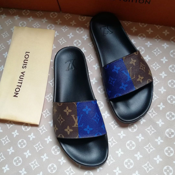 Louis Vuitton Womens Mens Shoes Slippers Sandals Flip Flop Luxury Brand WATERFRONT MULE with Original Box