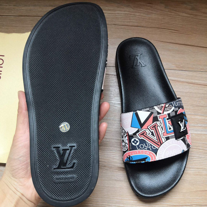 Louis Vuitton Womens Mens Shoes Slippers Sandals Flip Flop Luxury Brand WATERFRONT MULE with Original Box